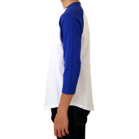 TENDERLOIN ラグランTシャツ ベースボールTシャツ 七分丈 L 白 黒 ラグランベースボール七分丈Tシャツ 138-RBBにプリント |